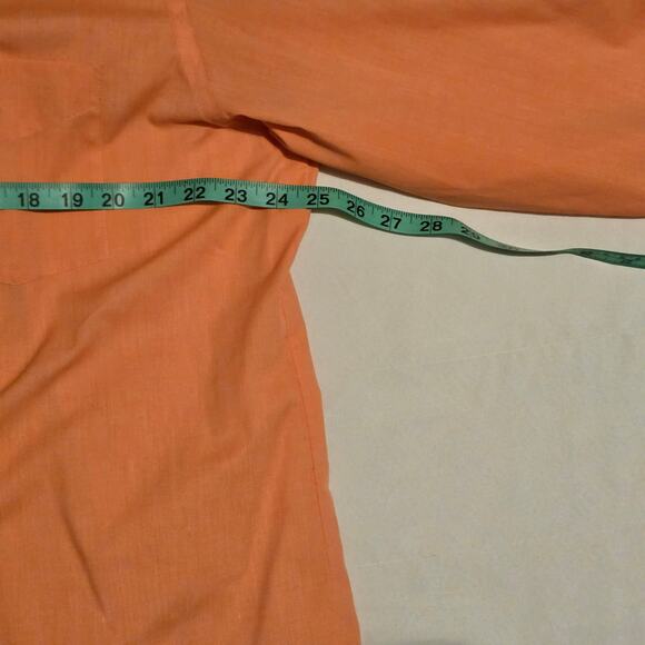 Stafford Orange Broadcloth Button Down Dress Shirt 17   34/35 - Picture 7 of 8